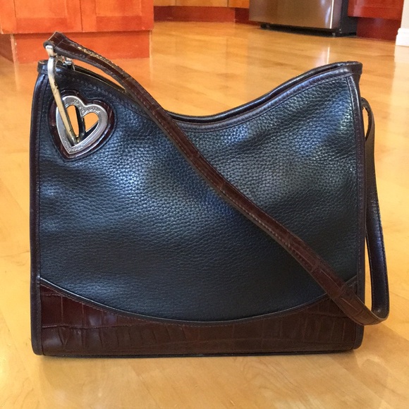 BRIGHTON | Vintage Leather Shoulder Bag Heart Cutout - Picture 3 of 16